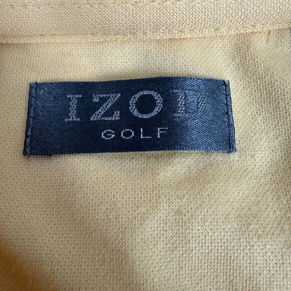 Izod Golf Yellow Polo Shirt Mens Size M Pima Cotton & Polyester Blend - Picture 3 of 7